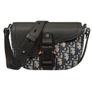 Dior mini sac Messenger à rabat Saddle Noir et Beige