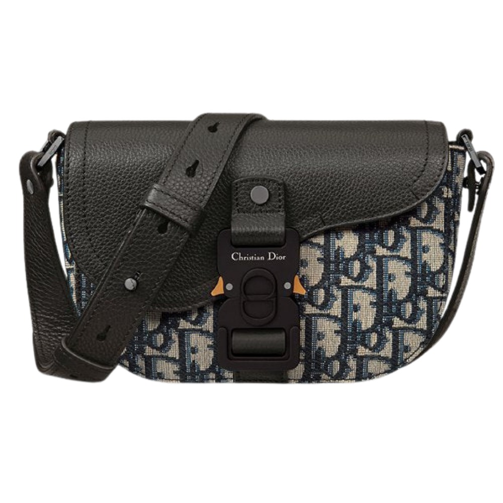 Dior mini sac Messenger à rabat Saddle Noir et Beige