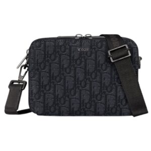 Dior Pochette zippée Jacquard Oblique Noir