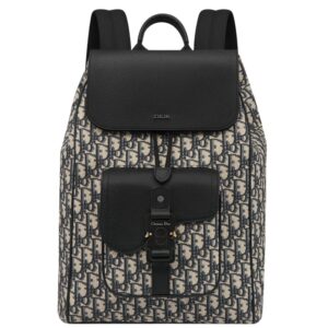 Dior Sac à Dos à rabat Saddle Noir Beige