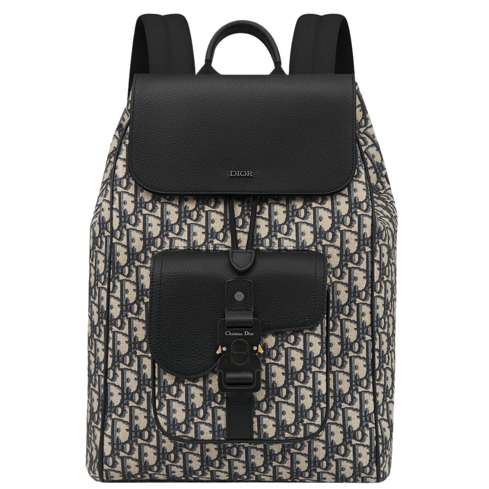 Dior Sac à Dos à rabat Saddle Noir Beige