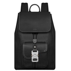 Dior Sac à Dos à Rabat Saddle Noir fermeture Blanche