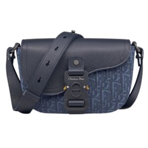 Dior mini sac Messenger à rabat Saddle Bleu Marine
