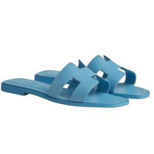 Hermes Claquette Oran Blue Cameo
